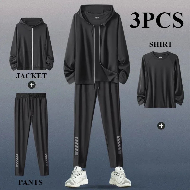 Sports Suit Men's Running Training Clothes Fitness Clothes Spring 1-3 PCS Running Quick-drying Sports Sets Mens Clothes