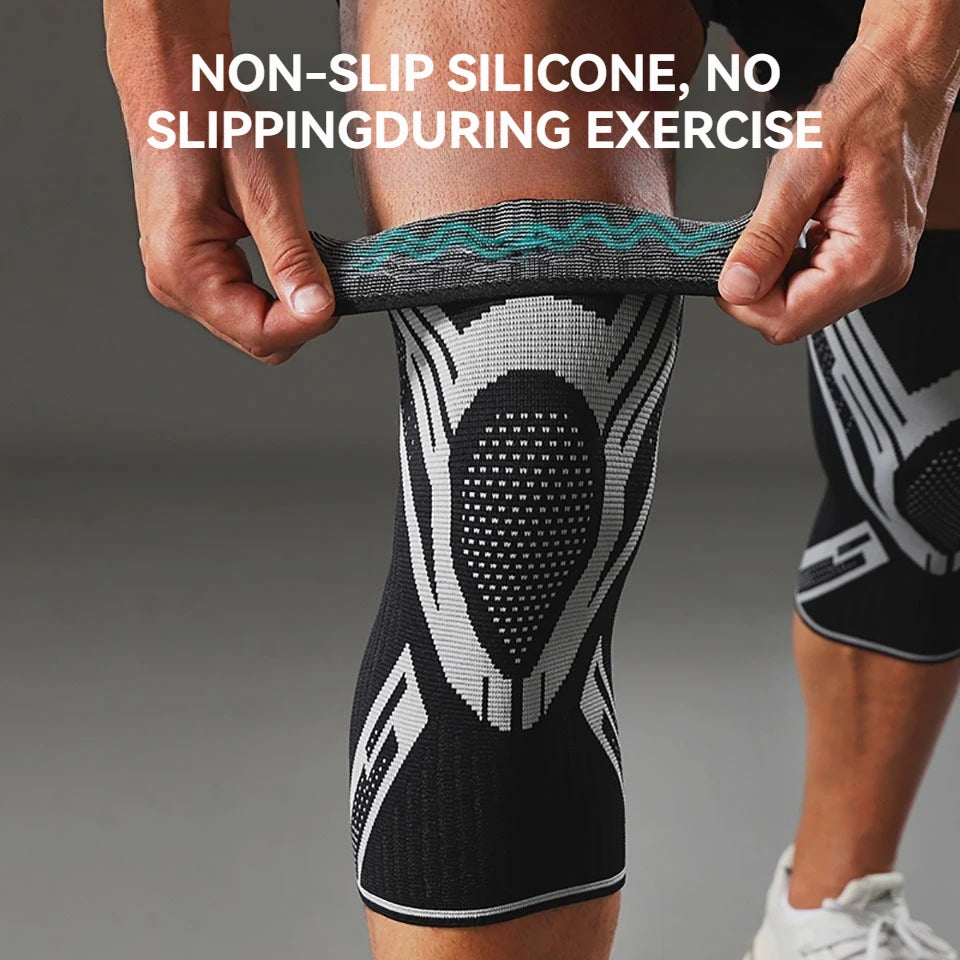 1 Pcs Compression Knee Support Sleeve Elastic Breathable Knee Pads Brace Springs Gym Sports Protector Basketball Ankle Support