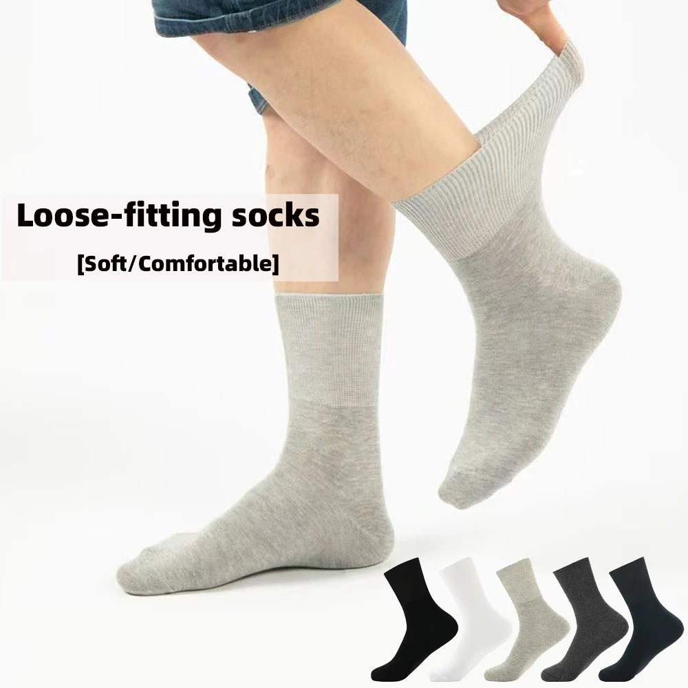 2/7Pairs Men's Non Binding Diabetes Socks Comfortable Breathable Shoes Suitable for Elderly and Pregnant Men Women for Fat Feet