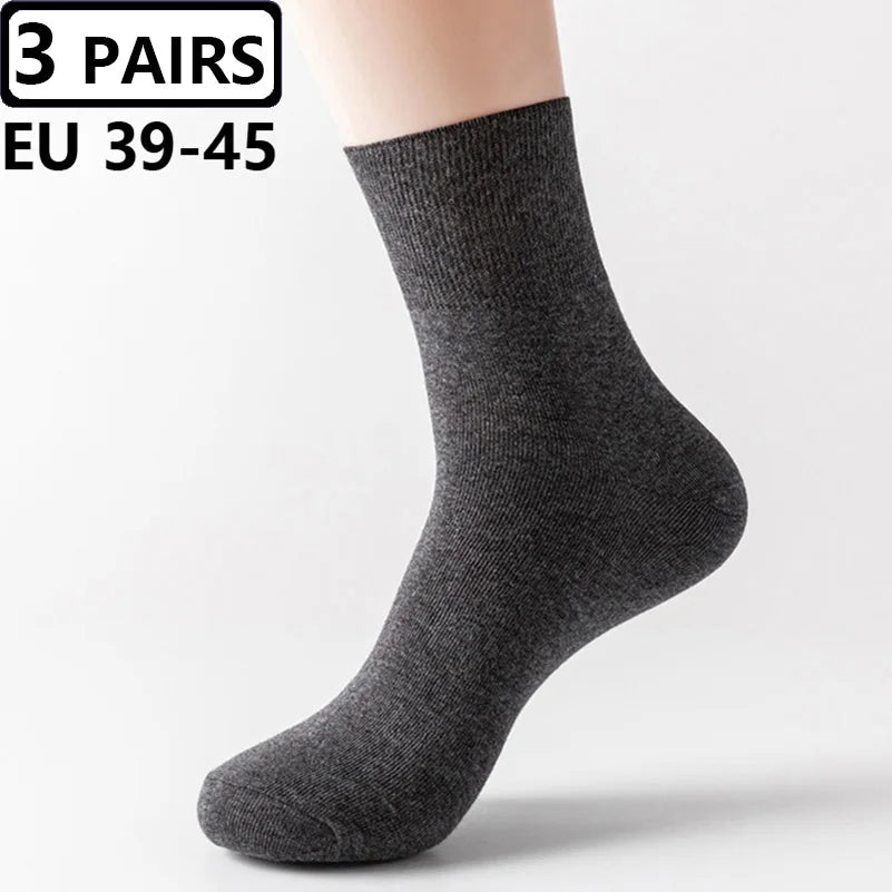 3 Pairs Plus Size EUR 45-50 Prevent Varicose Veins Socks Mens Diabetics Patients Cotton Loose Mouth Sock Man Women Comfort Meias