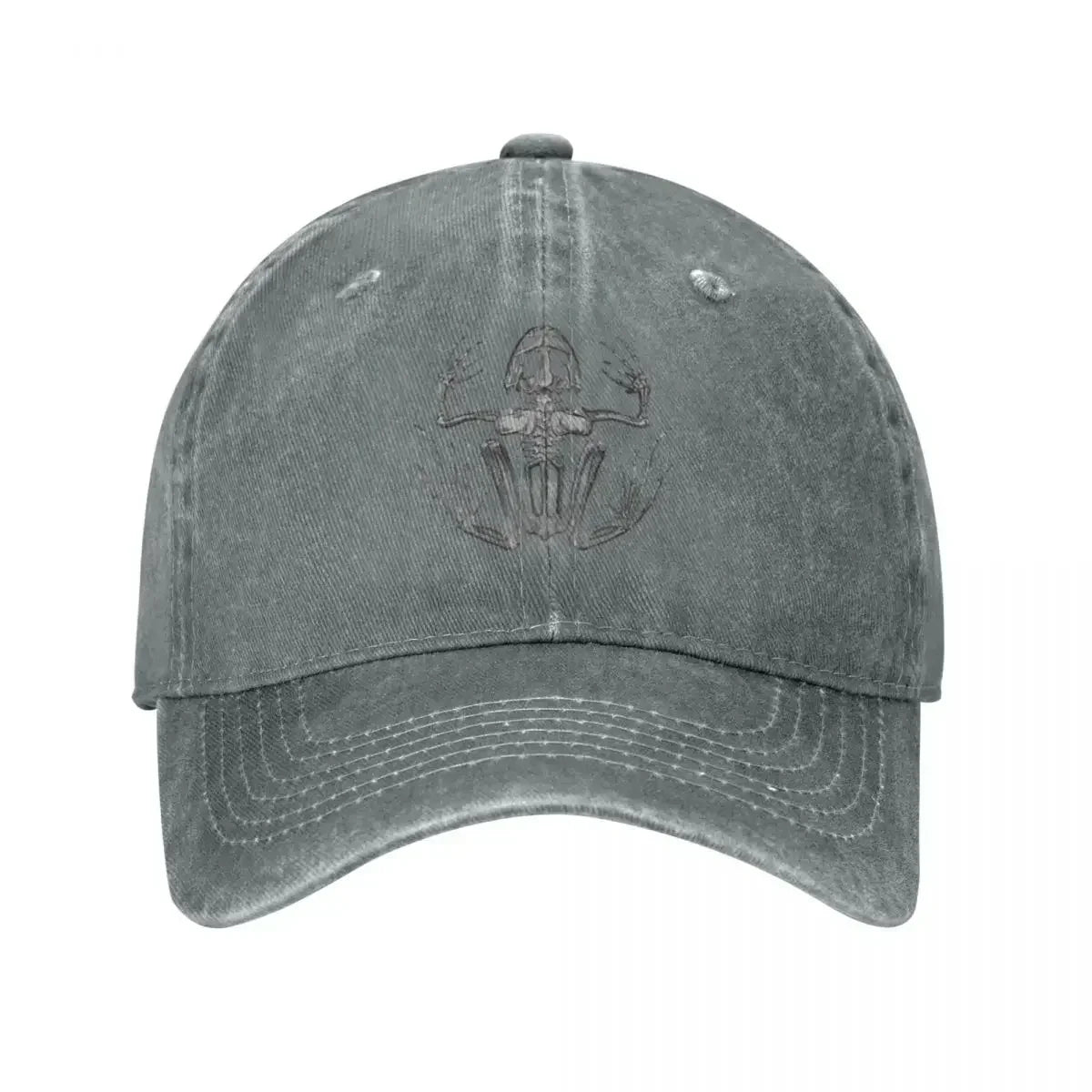 Frog Skeleton Baseball Caps Snapback Washed Denim Hats Outdoor Adjustable Casquette Streetwear Baseball Cowboy Hat for Unisex