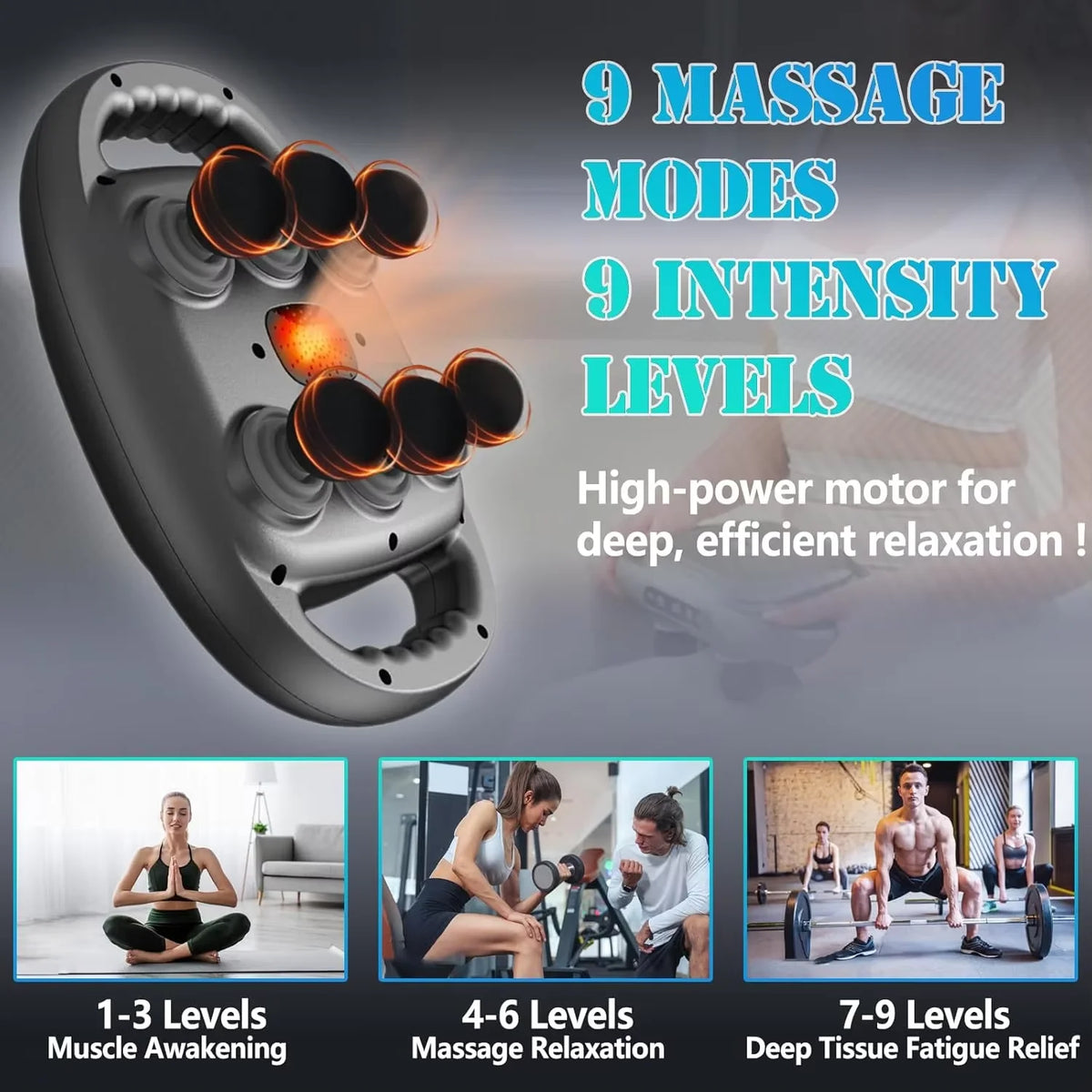 Electric Six Heads Fascia Gun Muscle Relaxation Massager for Neck And Cervical Spine Relief - Massage Instrument Full body massa