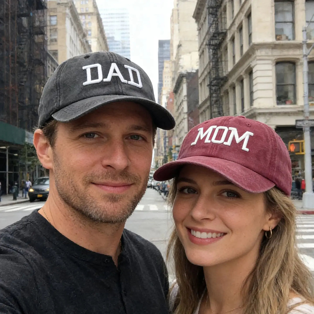 DAD MOM Washed Cotton Baseball Caps Unisex Denim Sport Hat Family Couple Sun Hats Outdoor Soft Top Breathable Sunshade Caps