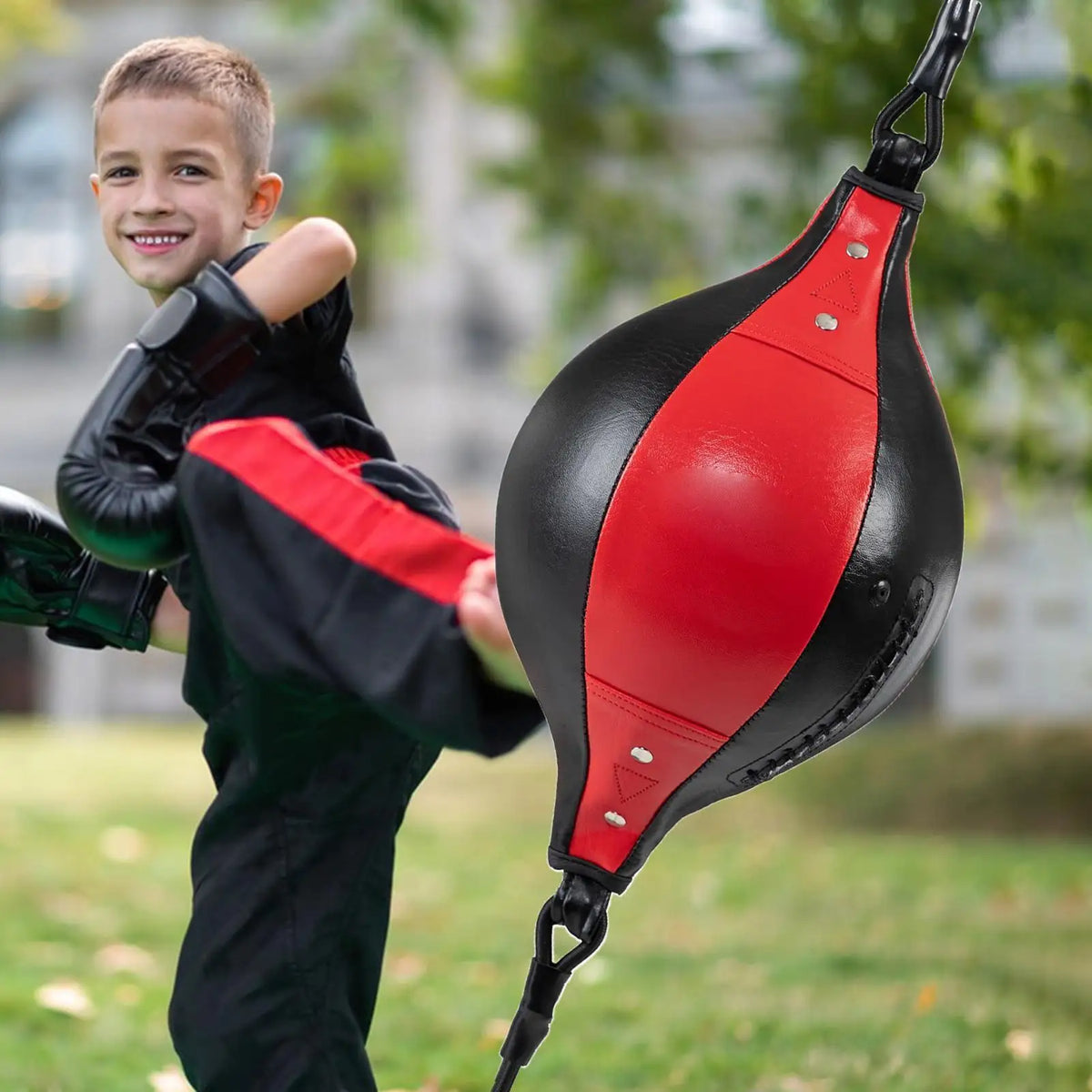 Double End Bag Portable Punching Ball Flexible PU Leather Double End Punching Bag For Fitness Core Training Coordination