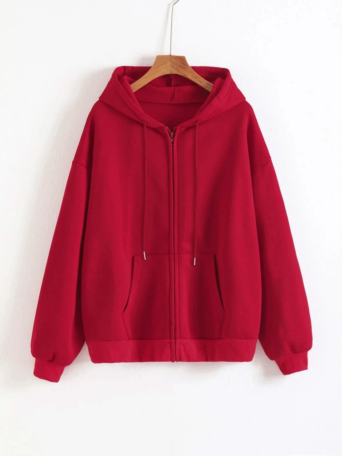 Oversize Women Hoodies Casual Solid Zip Up Hooded Sweatshirt Harajuku Korean Loose Couple Hoodie Jacket Coat Streetwear