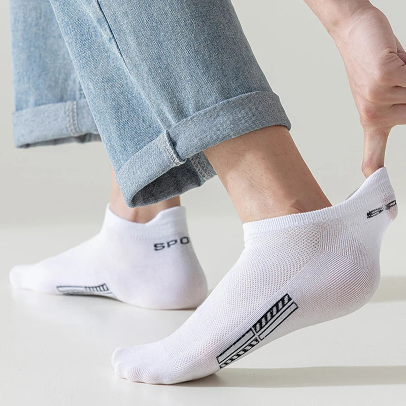 5 Pairs of Ultra Comfy Unisex Crew Socks Breathable Sweat-Absorbing Anti-Odor Elastic Men Sock Fashion High Quality Sports Sox