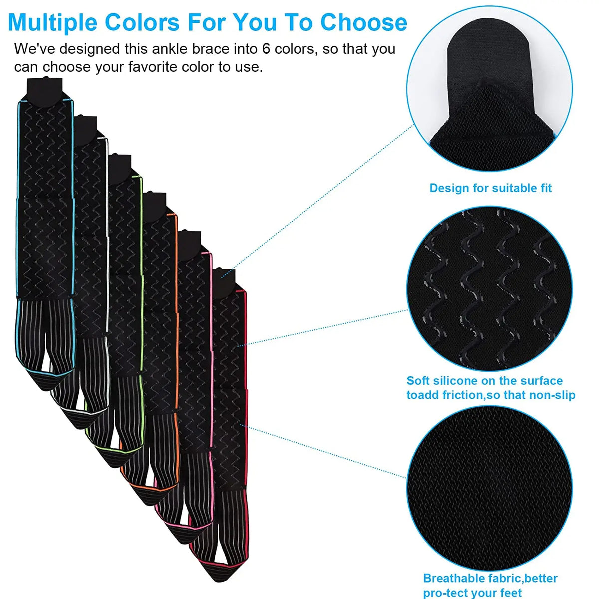 1Pc Ankle Brace,Ankle Support Wraps,Adjustable Compression Antiskid Ankle Staps for Protecting Against Ankle Wrist Kneel Sprains