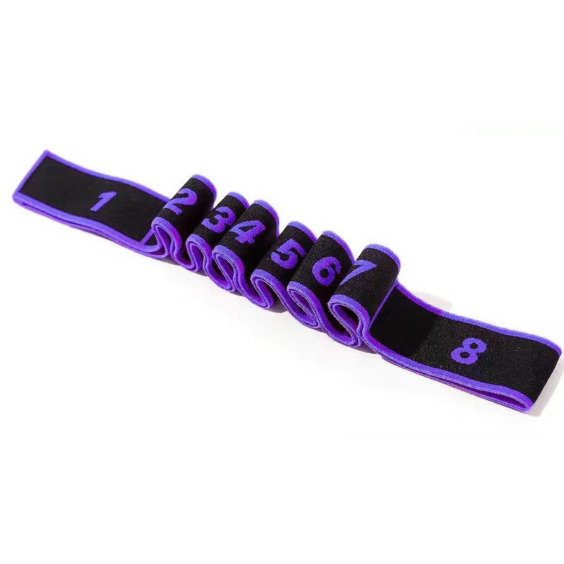 Yoga Pull Strap Belt Girl Elastic Latin Dance Stretching Band Loop Yoga Pilates GYM Fitness Exercise Resistance Band With Number