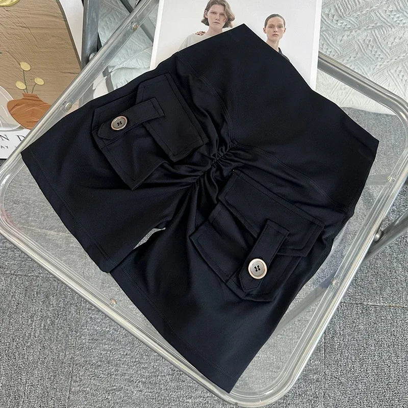 Nude High Waist Peach Butt Sport With Pocket Yoga Shorts Leggings Quick Drying Gym Training Cycling Outdoor sports Shorts