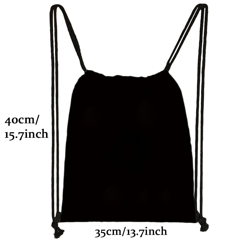 26 Initials Print Drawstring Bag Backpack Men and Women Beach Sports Travel Backpack Kid Gift Supplies Bag Portable Sundries Bag