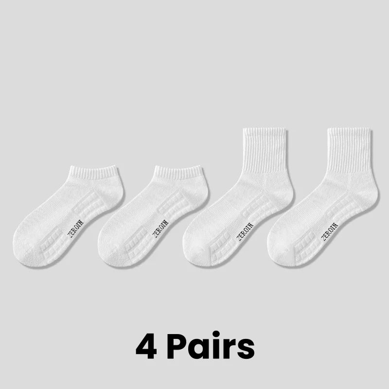 Men's Thick Bottom Sweat Absorbing and Breathable Sports Socks with Bottom Cushion for Running Professional Sports Men's Socks