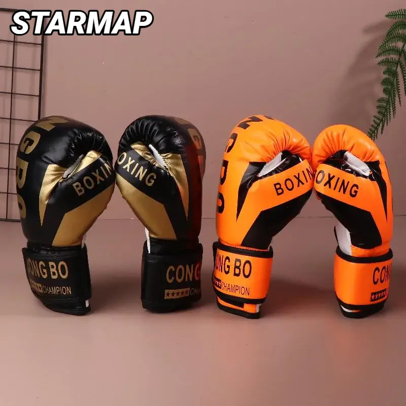 1Pair Breathable Boxing Gloves Pu Leather Muay Thai Mma Punching Karate 6Oz Training Sparring