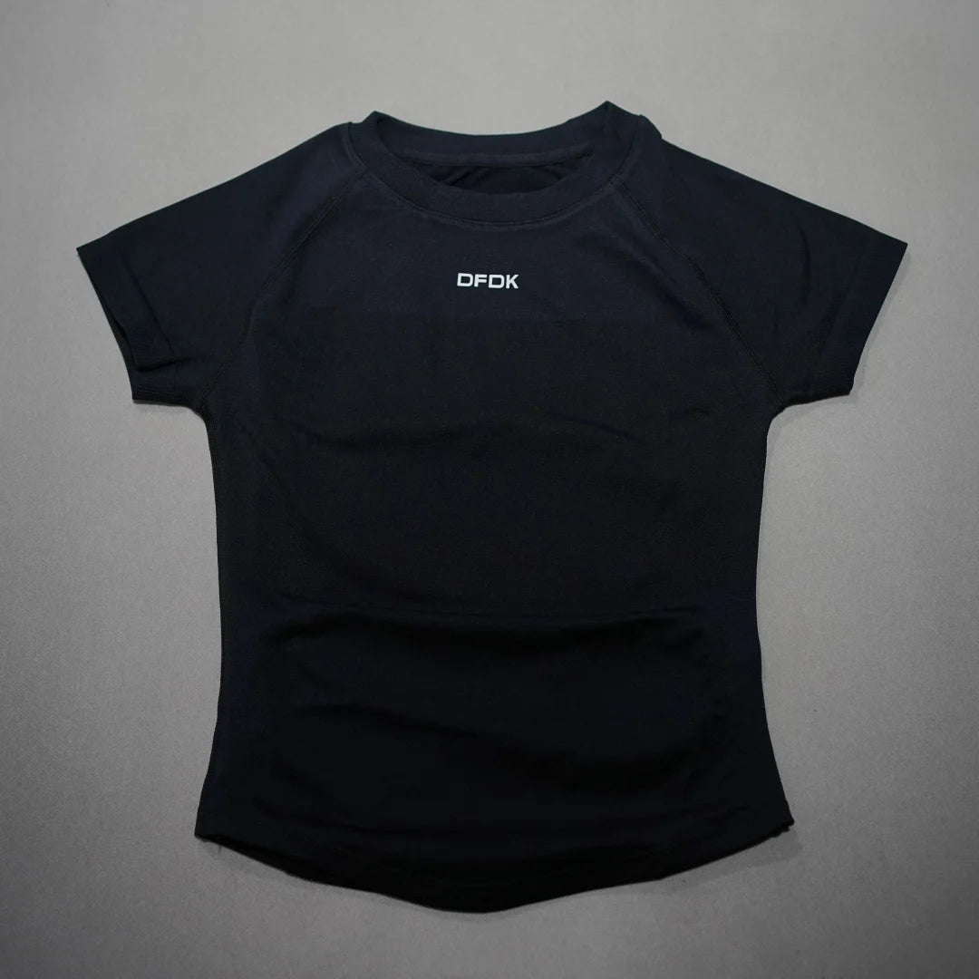 DFDK Women Breathable Sports T Shirt Short Sleeve Round Neck Elastic Casual Tops For Gym Yoga Running Fitness