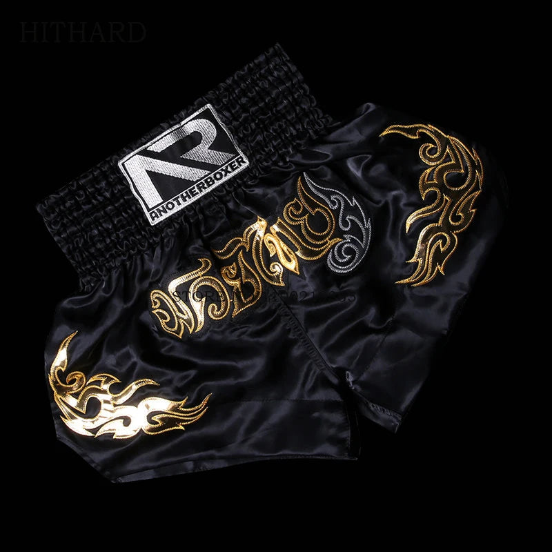 Tiger Muay Thai Shorts Satin Kick Boxing Shorts Mens Women Kids Gym Martial Arts MMA Training Clothes BJJ Fight Kickboxing Pants