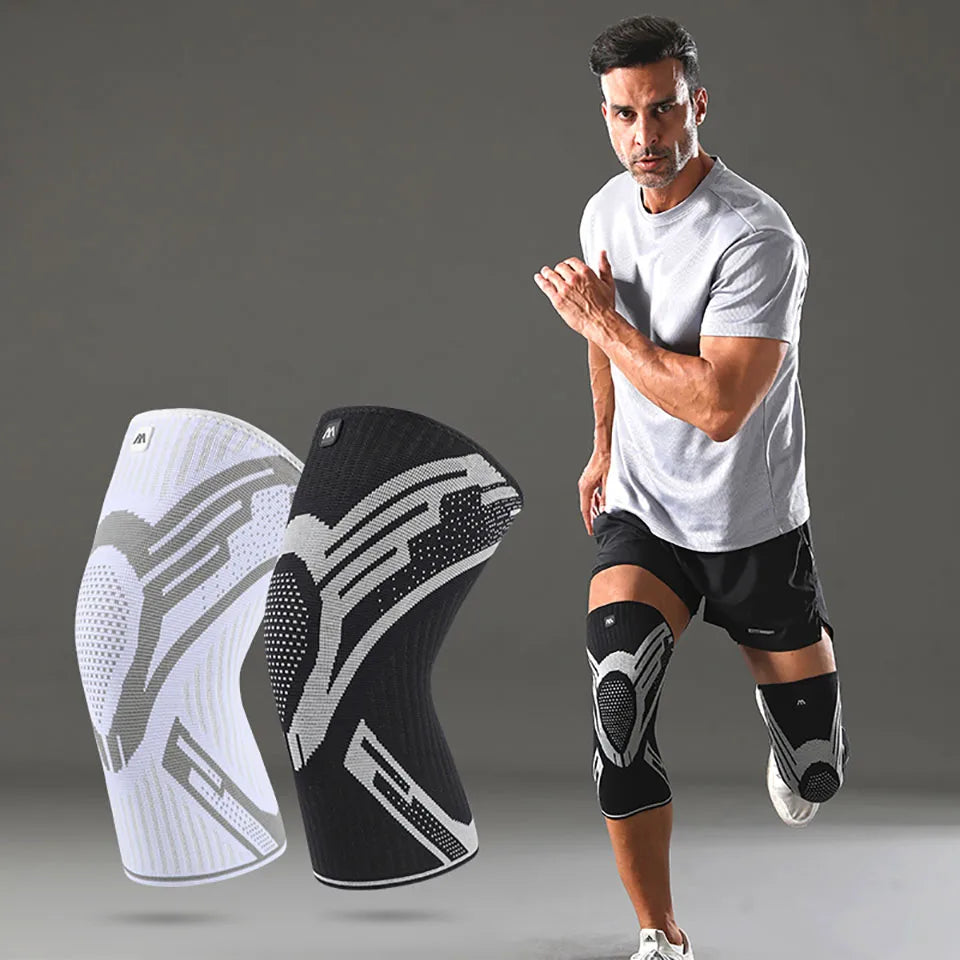 1 Pcs Compression Knee Support Sleeve Elastic Breathable Knee Pads Brace Springs Gym Sports Protector Basketball Ankle Support