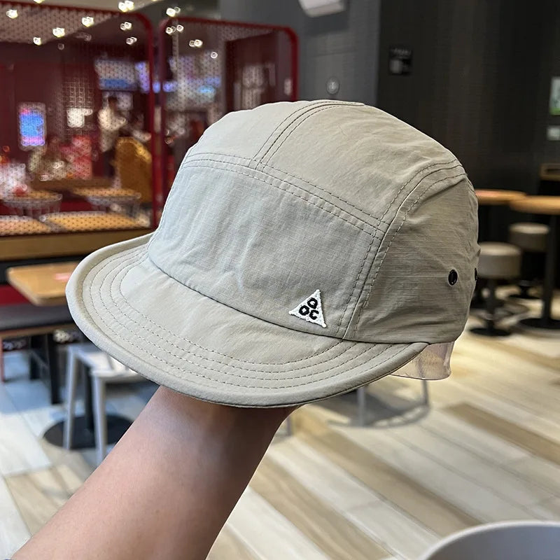 Lightweight Quick Dry 5-Panel Breathable Baseball Cap Nylon Outdoor Hat with Adjustable Strap for Hiking Running and Fishing