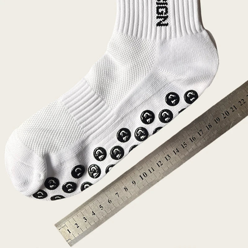 Kids Anti-Slip Football Socks - 1 Pair Breathable Athletic Grip Socks for Soccer Training & Sports 
