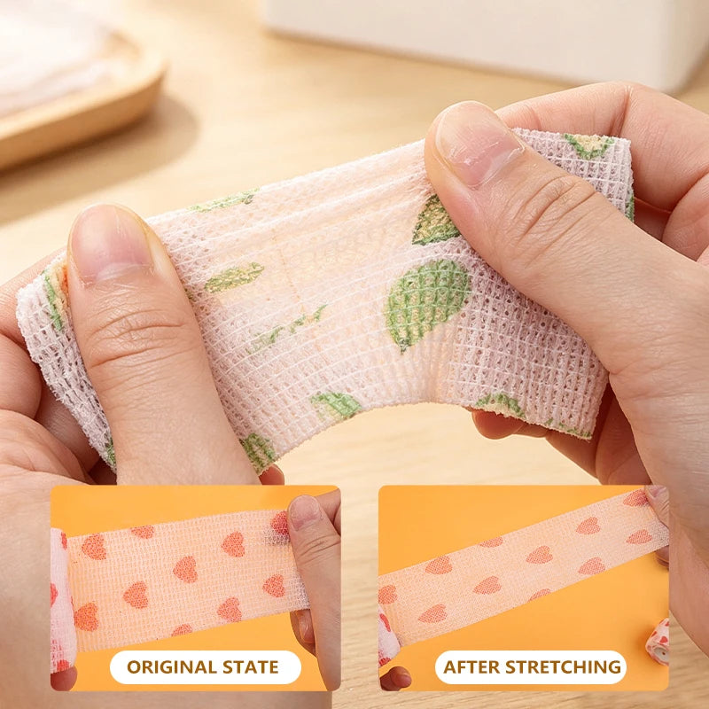 5 Rolls Athletic Wrap Tape Self Adhesive Elastic Bandage Elastoplast Sports Protector Knee Finger Shoulder Tattoo Accessories