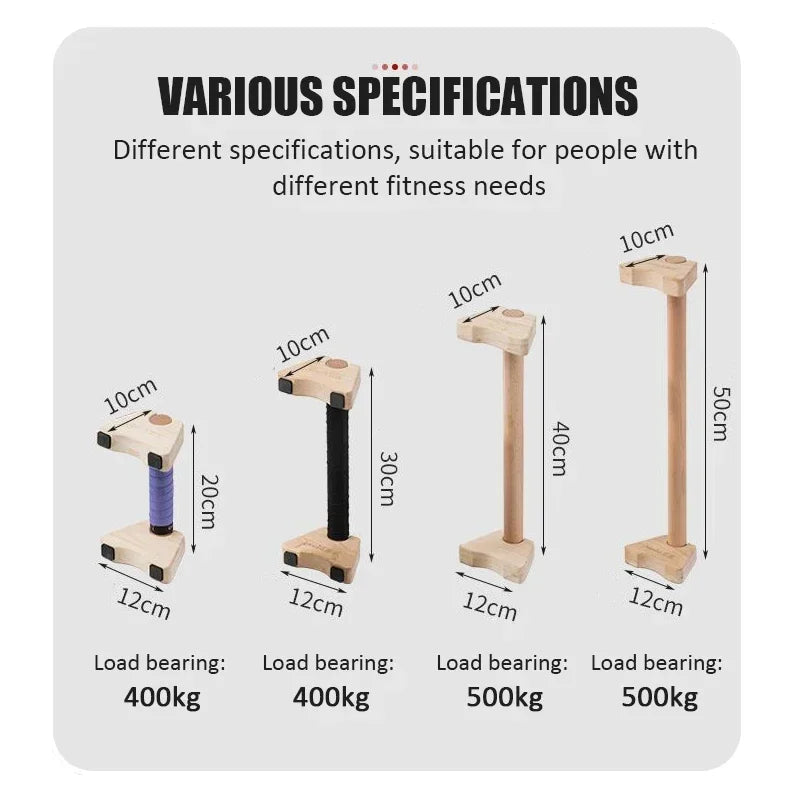 1 Pair Wooden Push-up Bar Stands Gym Push Ups Rack Board Fitness Exercise Body Building Training Handstand Parallel Rod