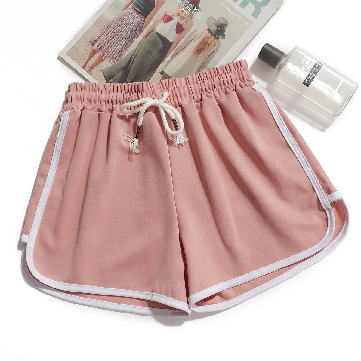 1pcs Summer Women Casual Solid Shorts Girl Gym Workout Shorts Pants Ladies Mid Waisted Yoga Short Student Loose Shorts S-3XL