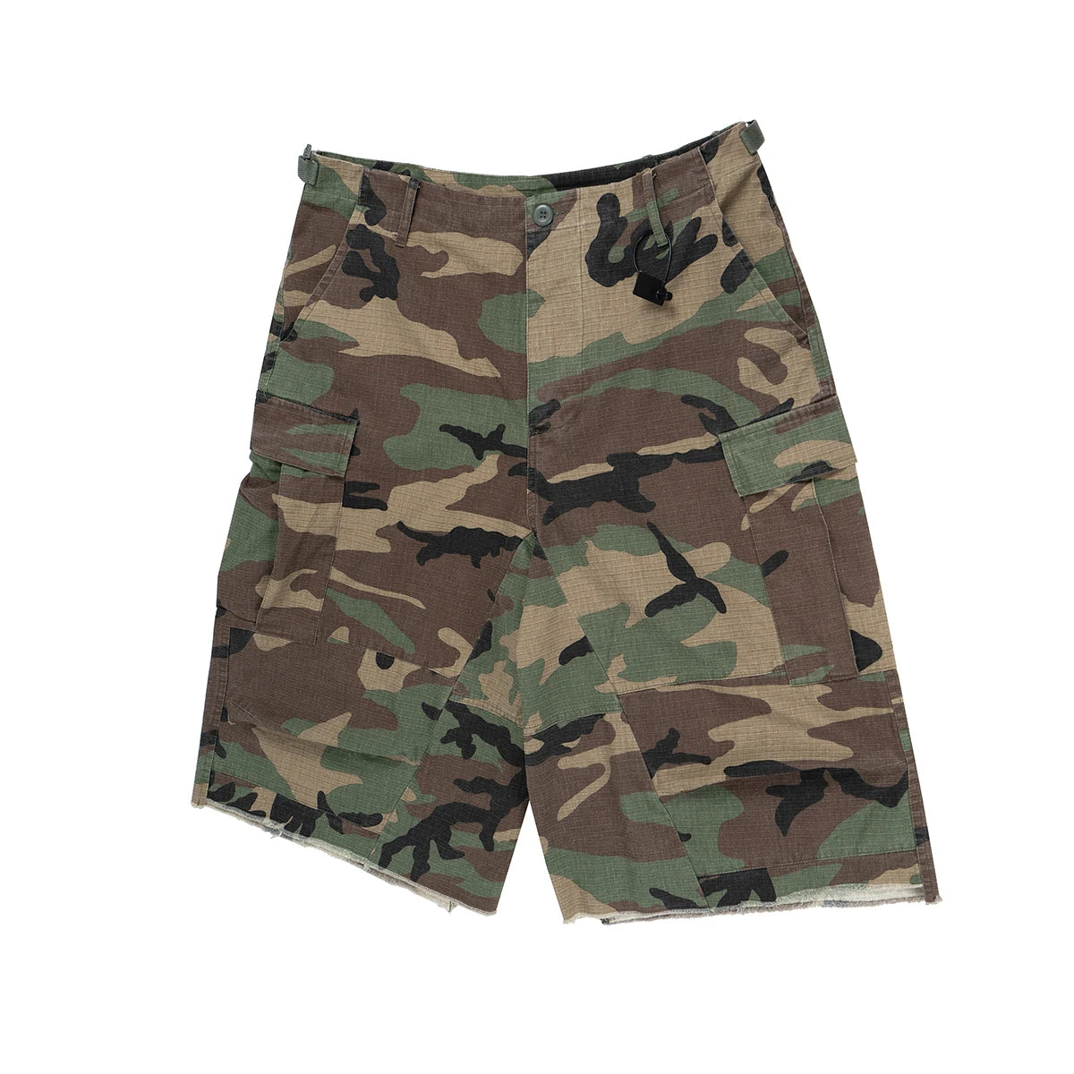 M65 Silhouette Camouflage Cargo Cropped Shorts for Men Wide Leg Patchwork Baggy Summer Shorts Oversized Loose Over Knee Pants