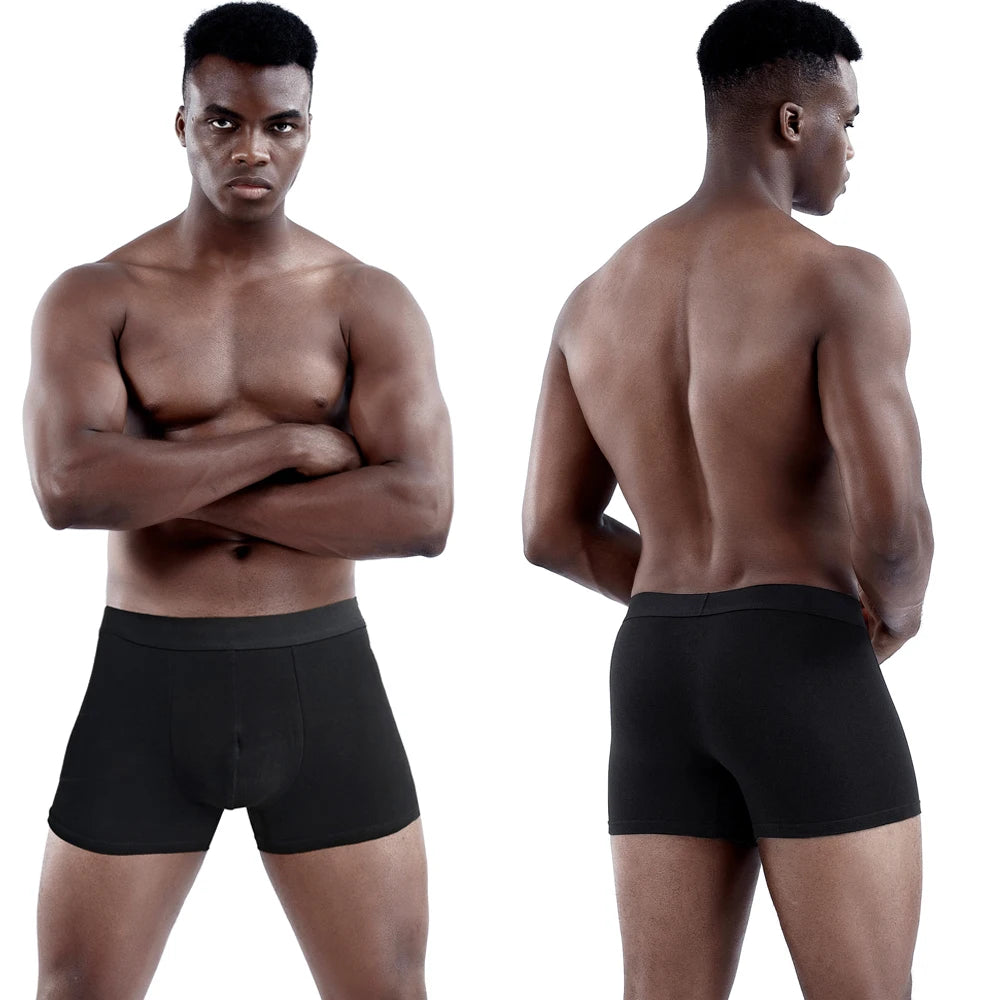 4pcs Black Mens Underware Men Boxer Shorts Cotton Underwear for Man Boxers Sexy Male Underpants Men's Panties Brand