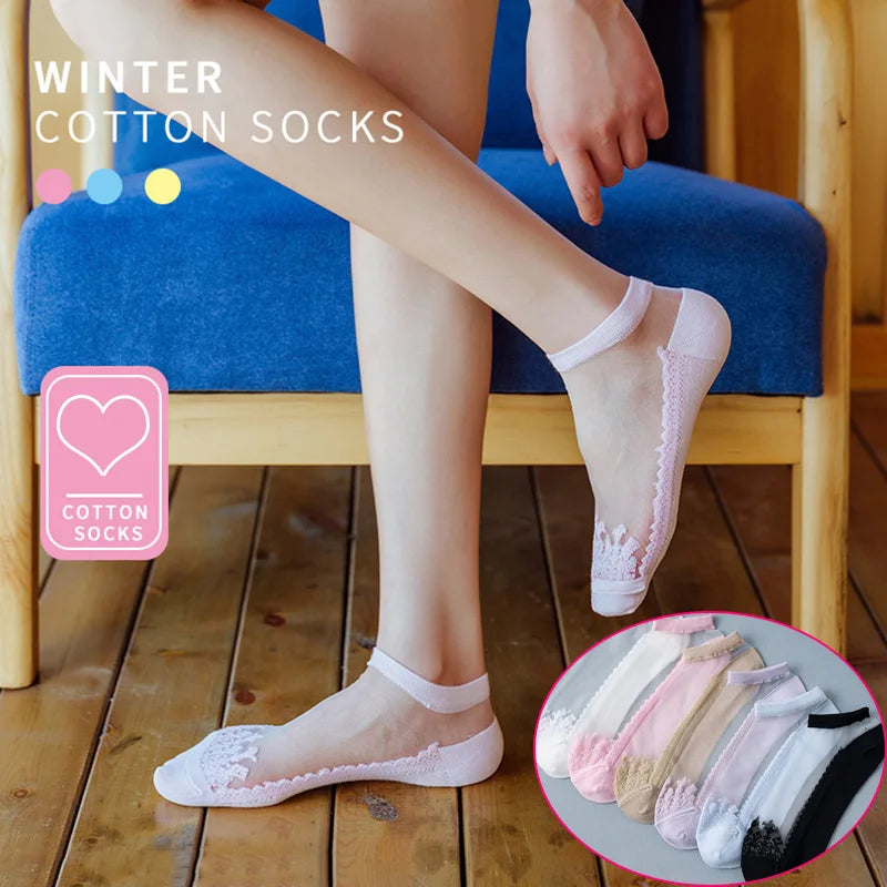 5 Pairs Socks Womens Summer Autumn Socks Women Quality Cotton Cute Set Japanese Style Sports Fashion Short Ankle Socks Harajuku