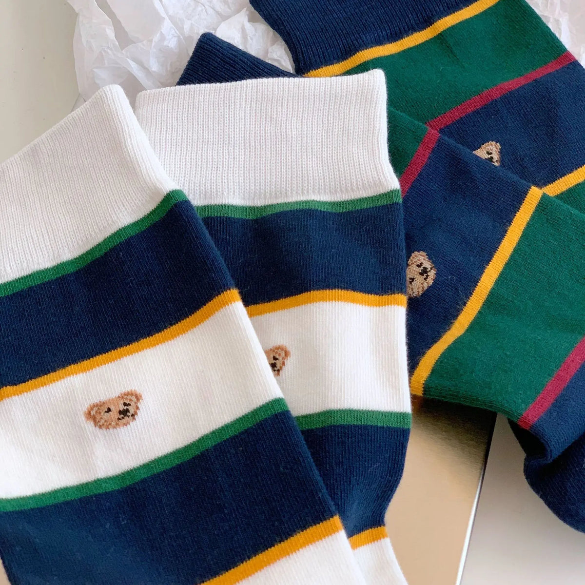 Good Quality Cartoon Gentleman Bear Men's Socks Cotton Harajuku Style Sport Boys Skateboard Novelty Breathable Christmas Gifts