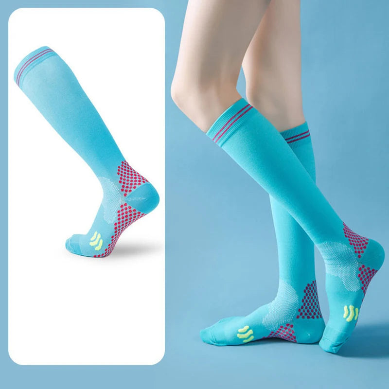 Sport Compression Socks Shock-Absorbing Anti-Slip Varicose Veins Socks Absorb Moisture Sweat Running Cycling Socks Varicose Vein