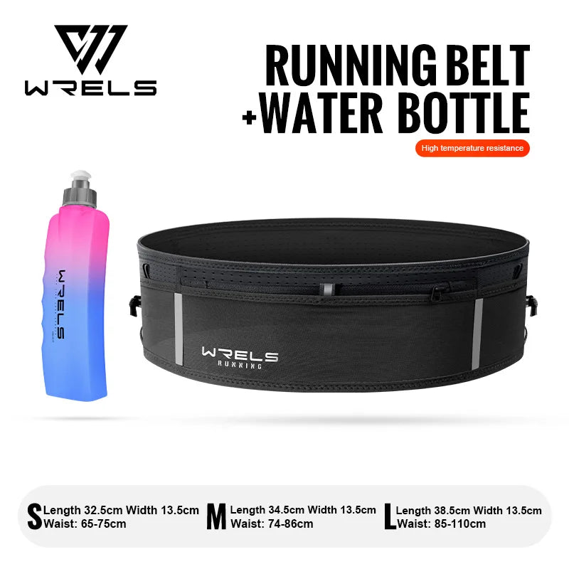 WRELS Waist Bag Invisible Elastic Running Belt Multi-Function Fanny Pack Waterproof Close-Fitting Marathon Waist Belt Bag