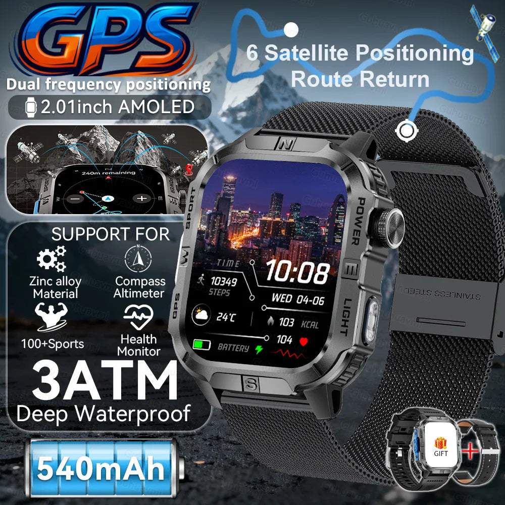New Military Grade Smart Watch Men 2.01