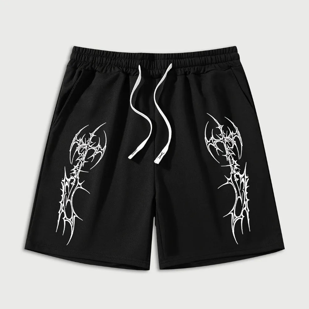 Men's Summer Drawstring Waist Print Versatile Casual Outdoor Travel Sports Shorts Outdoor Sports Leisure Fitness Shorts