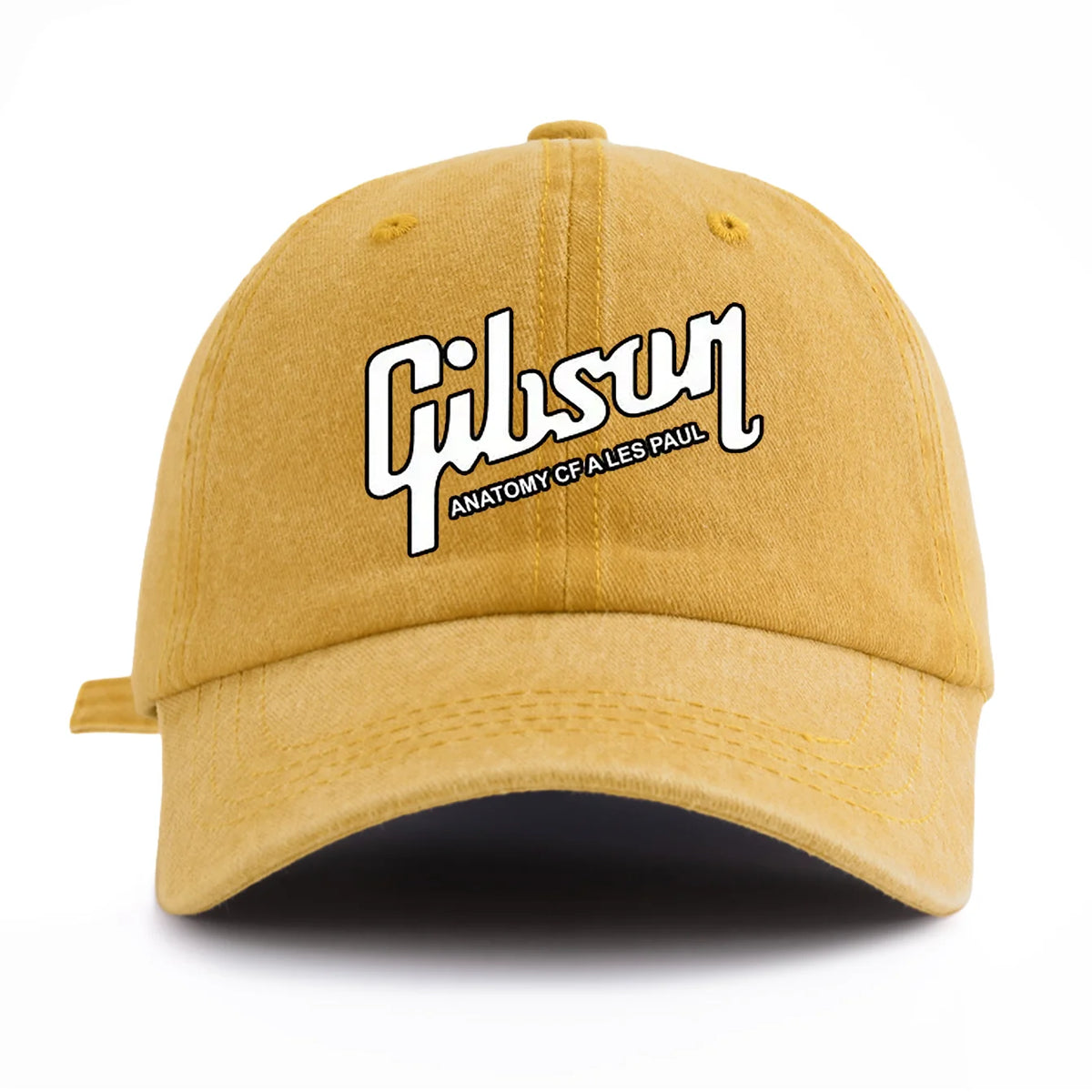 1pc Gibson Print Washed Baseball Cap for Adults, Minimalist Retro Style Casual Soft Adjustable Dad Hat, Perfect As Gift