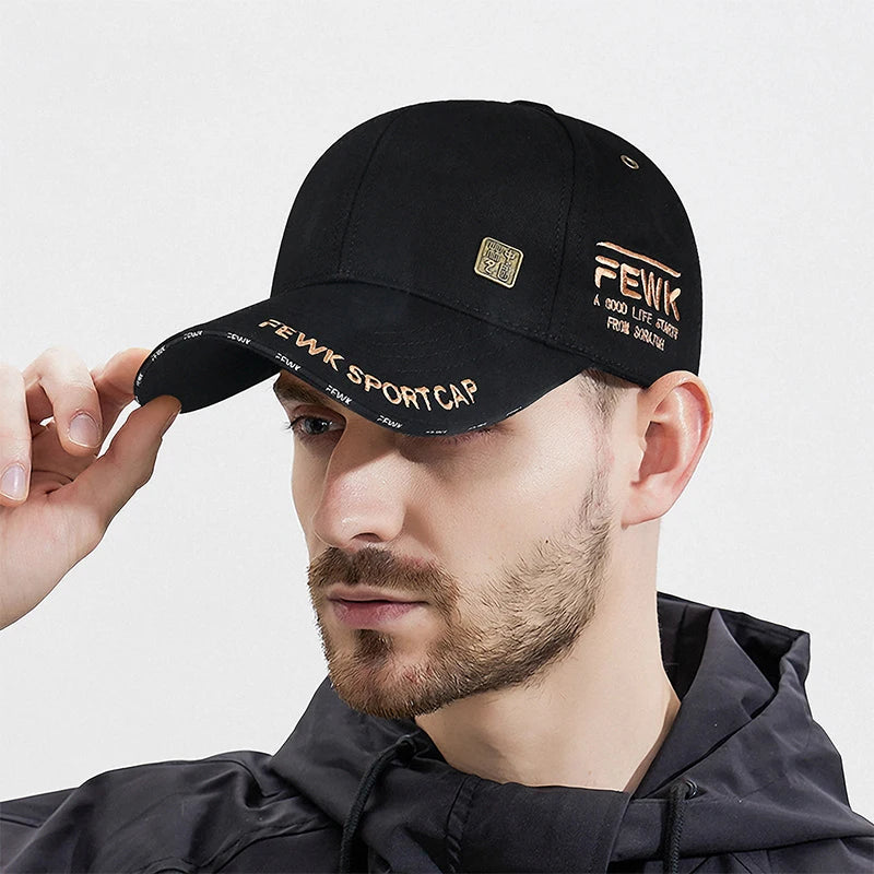New Fashion High Quality Unisex Chinese Style Letters Embroidery Cotton Adjustable Baseball Cap Sun Hat Trucker Caps Dad Hats