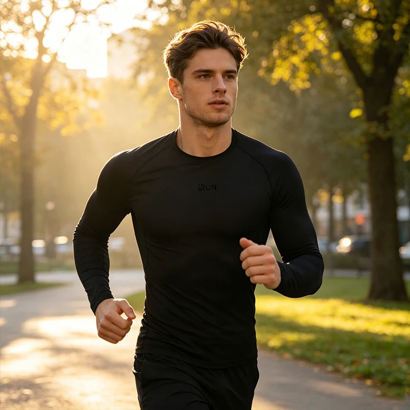 Men's T-shirt Men Running Sport T Shirt Men Compression Fitness Tops Tee Quick DryTight Training Gym Sport Running Shirts Jersey