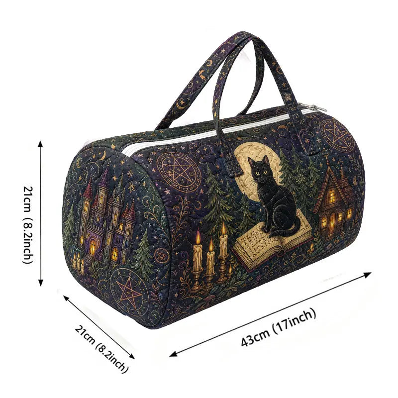Dark Gothic Black Pentagram Witch Travel Totes Women Men Duffle Bags Outdoor Yoga Gym Storage Bags Halloween Travel Bag