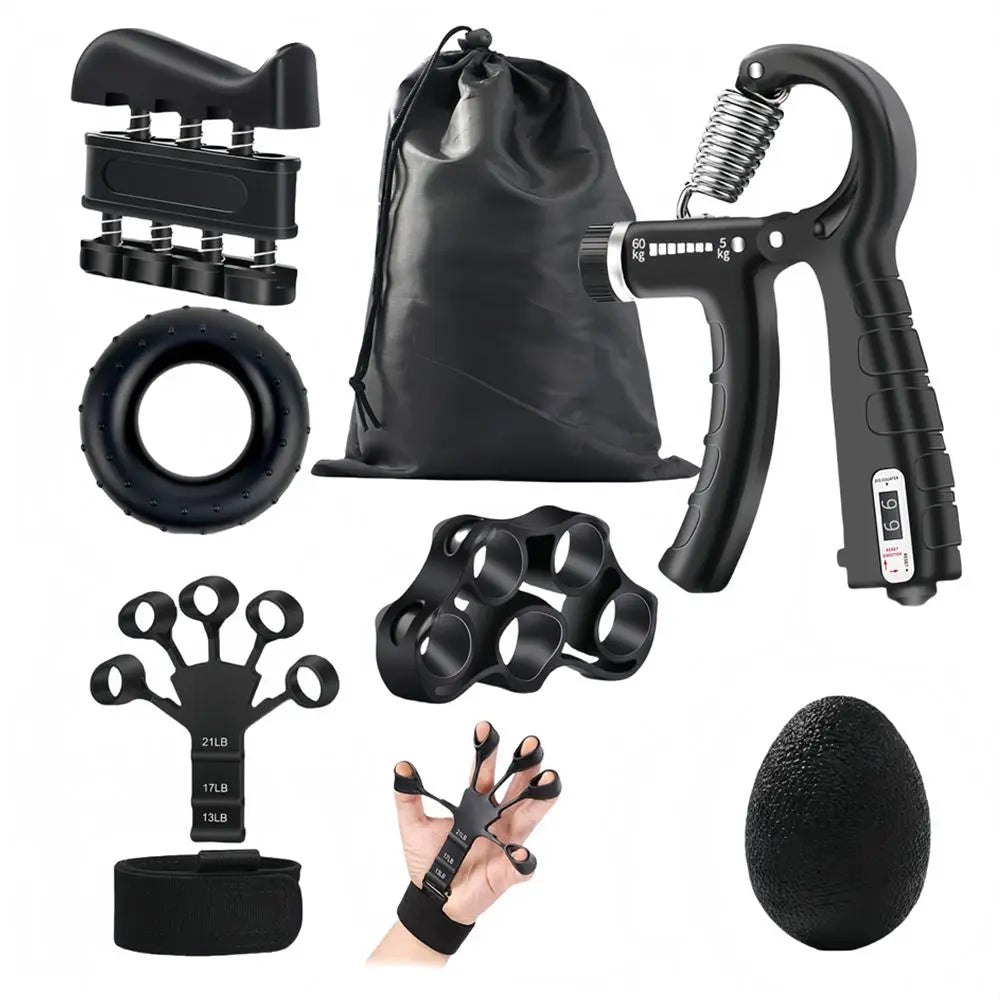 Grip Strength Trainer Forearm Strengthener Finger Stretcher Finger Exerciser Hand Gripper Strength Ring & Stress Ball
