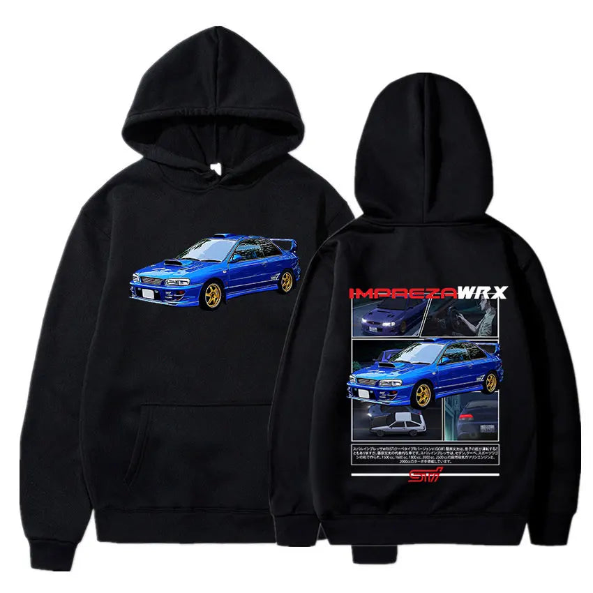 Anime Initial D Drift Racing Car AE86 Hoodie Takumi Fujiwara R34 Skyline JDM Hoodies Men Casual Oversized Long Sleeve Sweatshirt