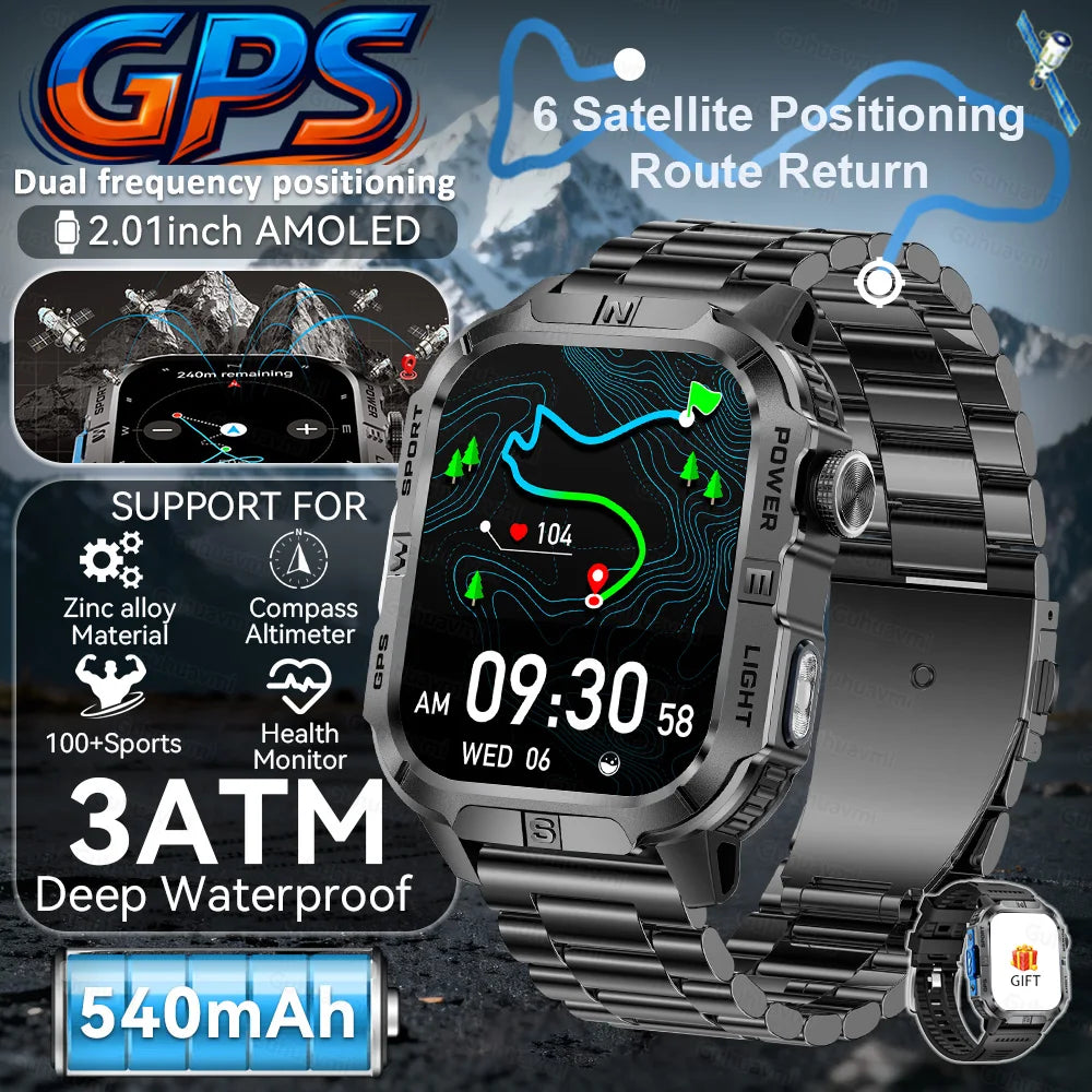 New Military Grade Smart Watch Men 2.01