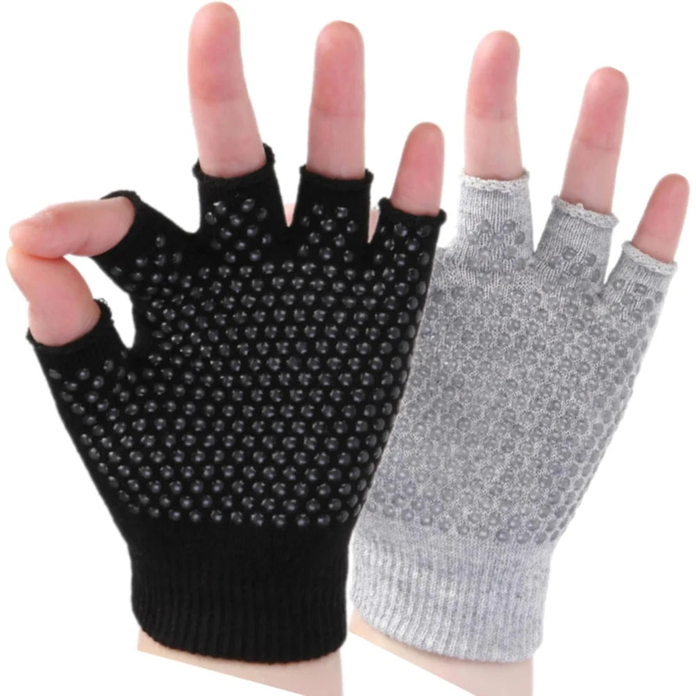 Half-Finger Workout Gloves Non Slip Fingerless Yoga Gloves Fingerless Pilates Glove Weight Lifting Glove for Women for Cycling