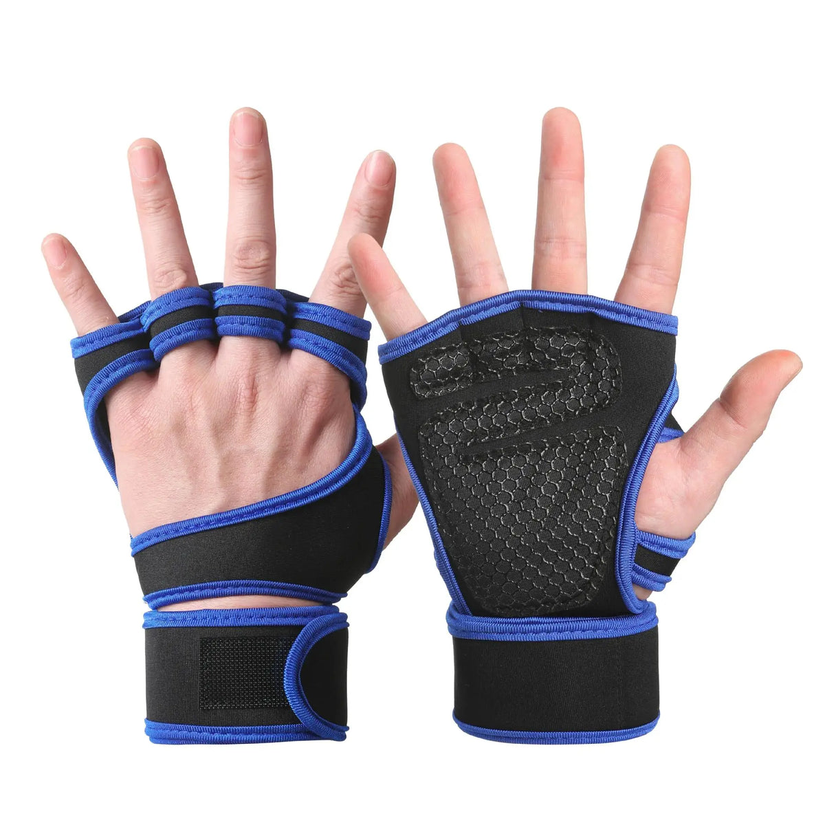 Half Finger Weight Training Gloves for Men Women Fitness Sports Wrist Palm Protector Gloves Anti-slip Gym Cycling Gloves Black