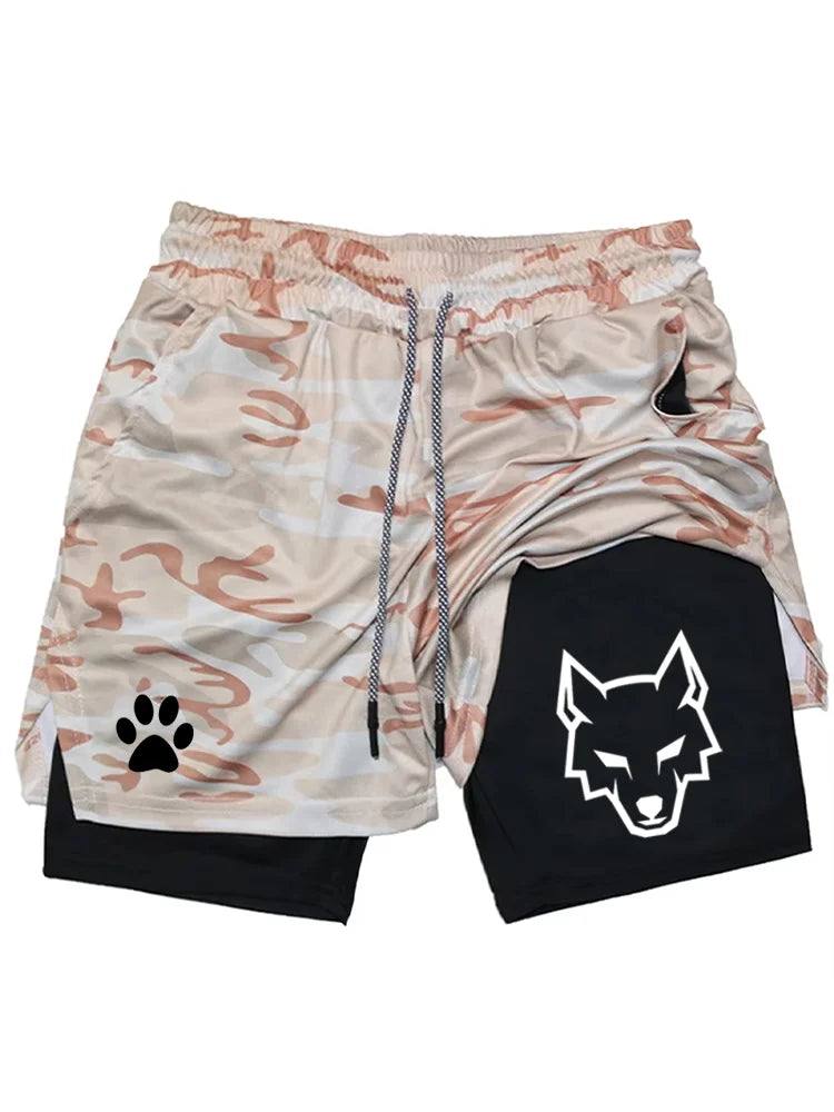NEW SUMMER Men's Sports Shorts, 2 in 1 Gym Shorts, Casual Running Sportswear, Double Layer Shorts for Fitness WX002