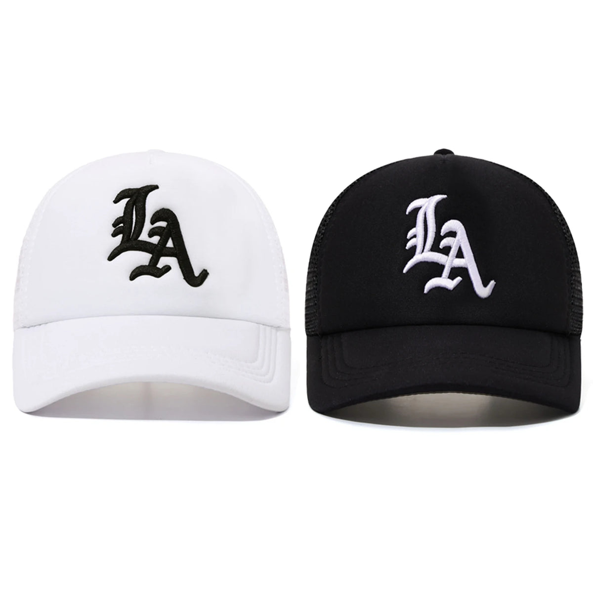 1pc/2pcs LA Embroidery Breathable Truck Hat Hip Hop Street Baseball Hat American Sunshade Couple Duck Tongue Hat