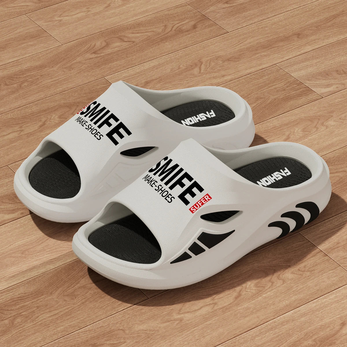 EVA Men Outdoor Slippers Printed Height Increasing Thick Bottom Slippers Sports Non-slip Casual Slippers