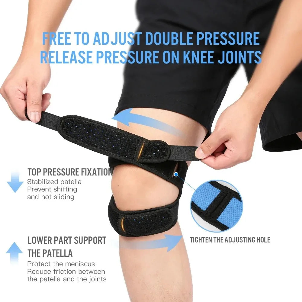 1PC Patellar Tendon Support Strap Knee Braces for Men and Women Kneeain Relief Adjustable Knee Strap for Running Basketball etc.