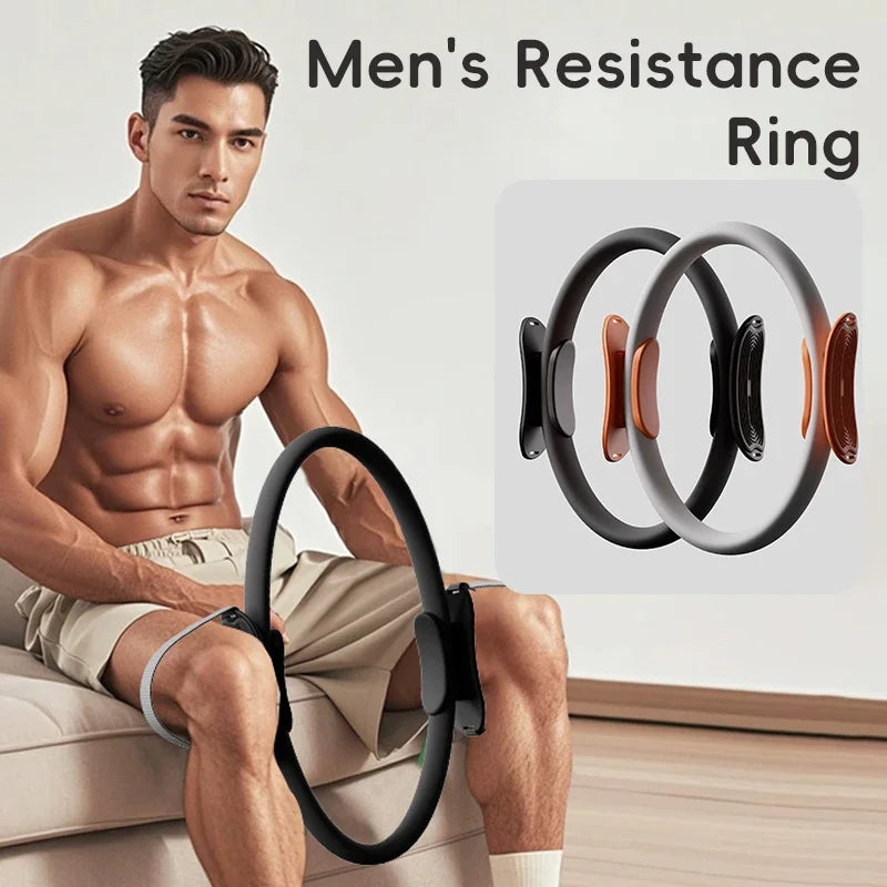 Pilates Ring Fitness Circle - Lightweight & Durable Foam Padded Handles, Flexible Resistance Exercise Equipment for Toning Arms,