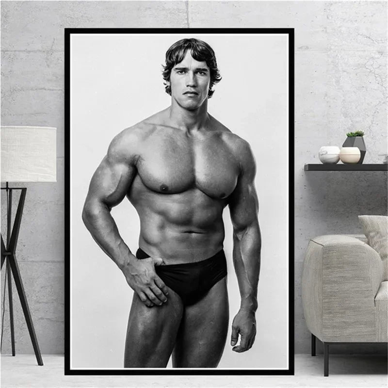 Modern Classic Wall Art Arnold Schwarzenegger Bodybuilding Fitness Oil Painting Posters Prints Home Bedroom Living Room Decor