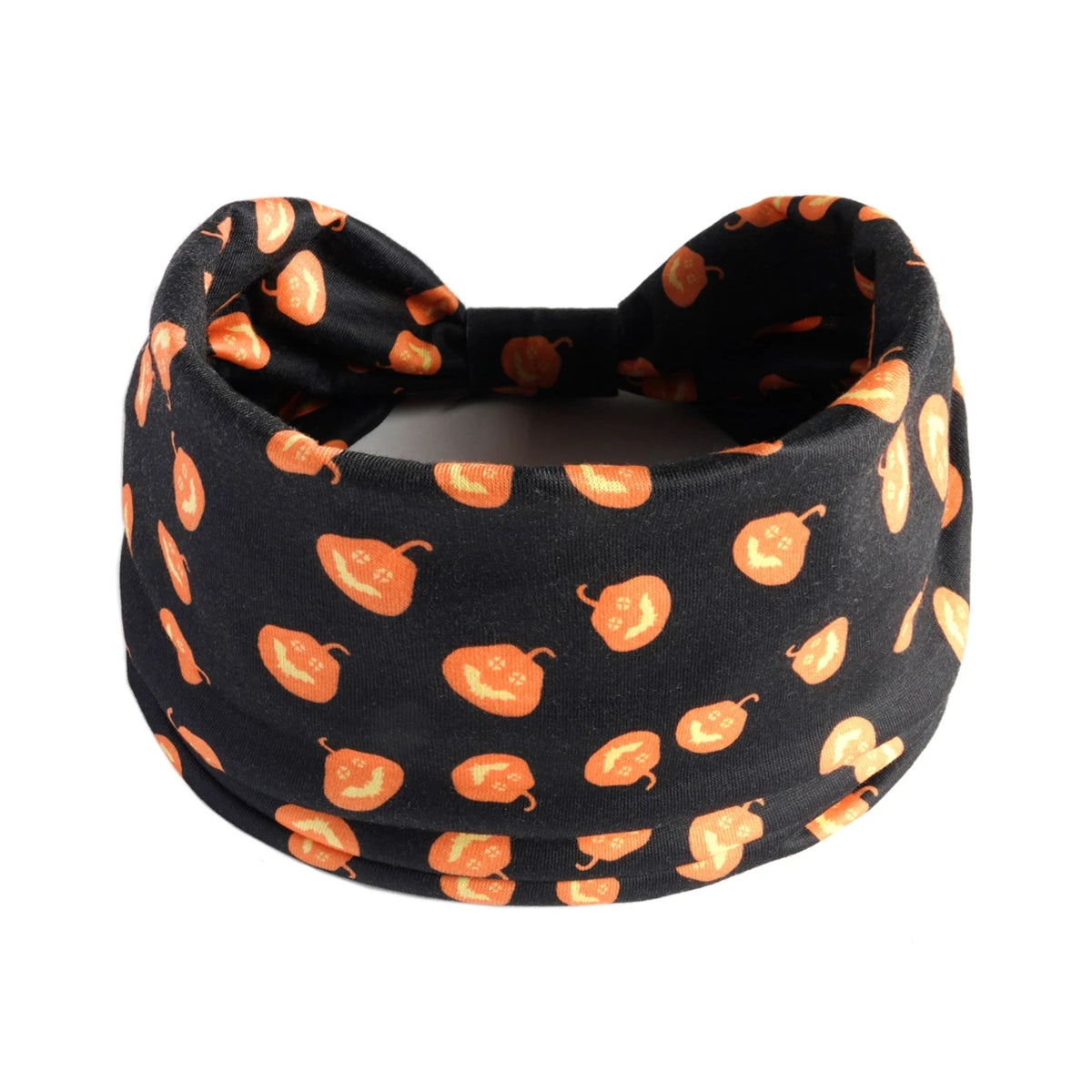 Halloween Printed Wide Headband Skull Pumpkin Ghost Pattern Stretch Elastic Hair Band Women Party Hair Accessory