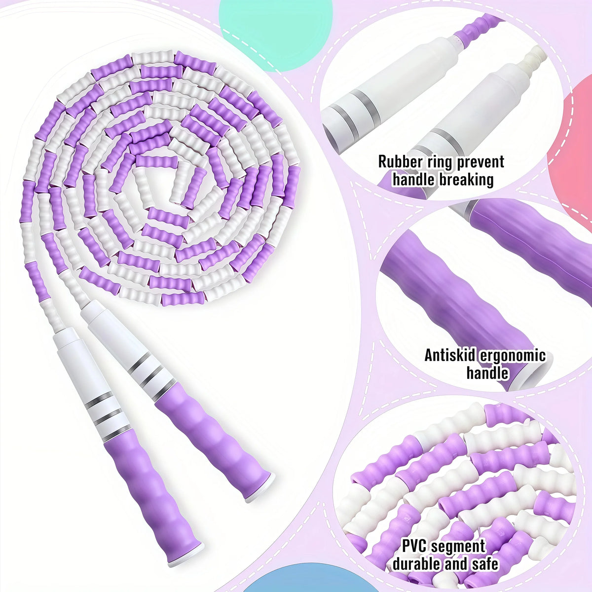 Bamboo Joint Soft Bead Skipping Rope Anti-Skid Segmented Fitness Jump Rope Professional Anti Slip Sports Rope Children