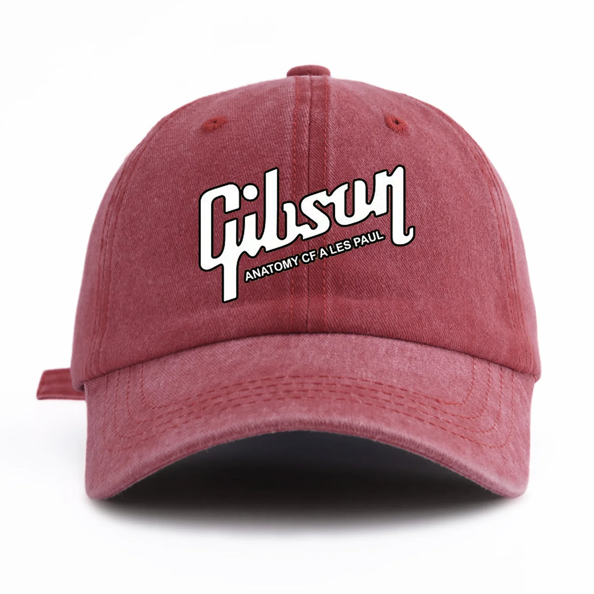 1pc Gibson Print Washed Baseball Cap for Adults, Minimalist Retro Style Casual Soft Adjustable Dad Hat, Perfect As Gift